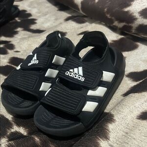 Adidas Kids Black and White Sandals